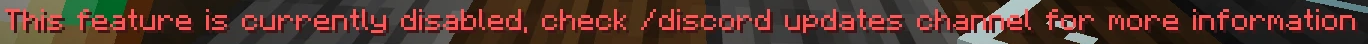 DonutSMP's in-game message in red: This feature is currently disabled, check /discord updates channel for more information
